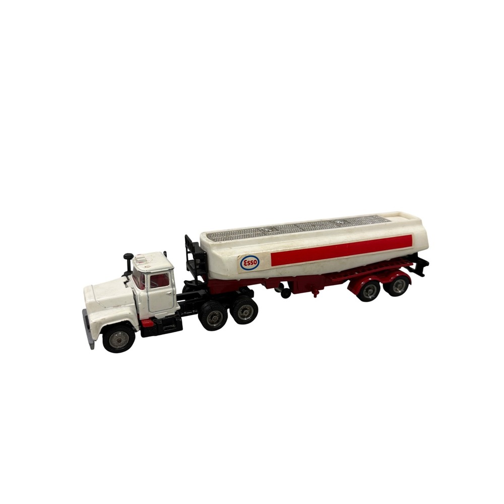 Vintage Corgi Major Mack Truck Esso Gas Tanker Diecast White Red Great Britain
